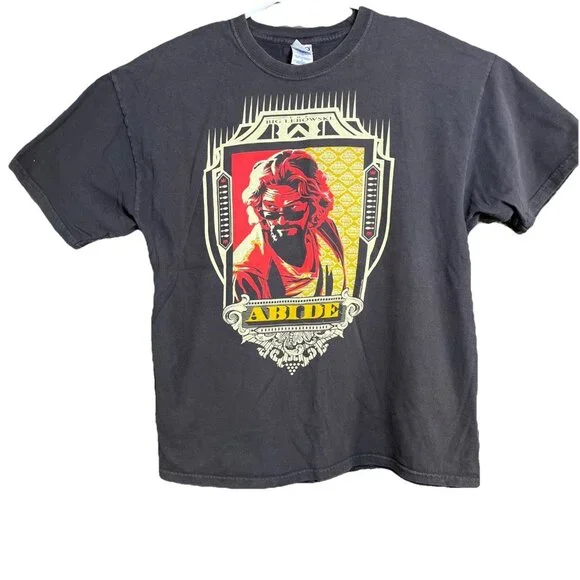 The Big Lebowski Shirt Dude Abide T Shirt Mens XL M&0 Knits Heavy Weight - Picture 1 of 7